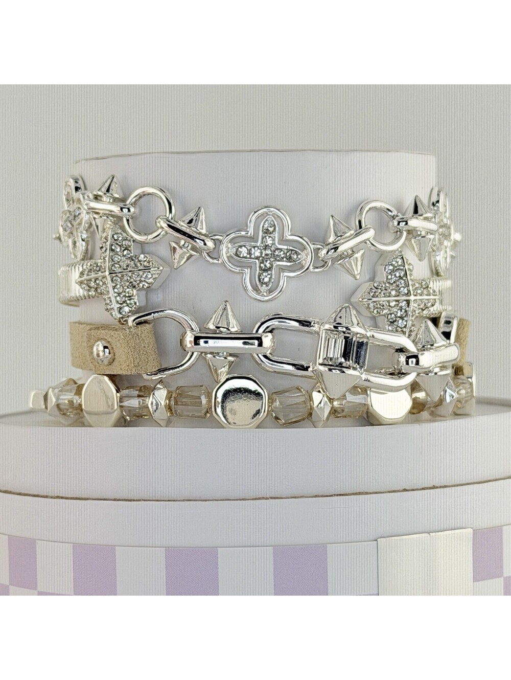 Bomb Party Summer Stacks “Live Out Loud, Gorgeous” Clovers on Silver